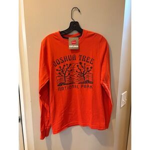 Hanes Explorer Joshua Tree National Park Orange Long Sleeve Graphic Tee XS NEW
